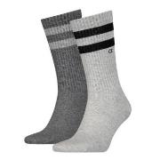 Calvin Klein Strømper 2P Stripe Socks Grå Str 43/46 Herre