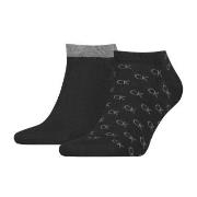 Calvin Klein Strømper 2P Eduardo All Over Sneaker Sock Svart Str 39/42...
