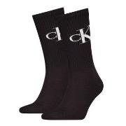 Calvin Klein Strømper 2P Monogram Crew Socks Svart Str 43/46 Herre