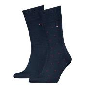 Tommy Hilfiger Strømper 2P Men Dot Socks Mørkblå Str 43/46 Herre