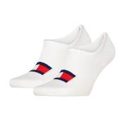 Tommy Uni TJ Flag Footie Socks Strømper 2P Hvit Str 35/38
