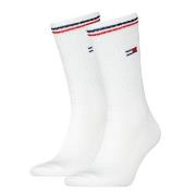 Tommy Uni TJ Iconic Crew Socks Strømper 2P Hvit Str 35/38