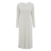 Damella Bamboo Plain Long Sleeve Nightdress Grå Bambus Small Dame