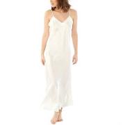 Damella Long Silk Nightdress Elfenben silke X-Small Dame