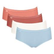 Sloggi Truser 4P Basic Plus Midi Color Blå/Oransje bomull 44 Dame