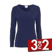 Damella Bamboo Long Sleeve Top Marine Bambus X-Large Dame