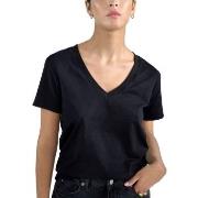 Bread and Boxers V-Neck Regular Tee Svart økologisk bomull Medium Dame