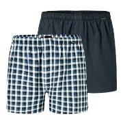 Schiesser 2P Boxershorts multipack Lysblå Rutete bomull 3XL Herre