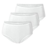 Schiesser Truser 3P Modern Lace Rio Midi Brief Hvit bomull 38 Dame