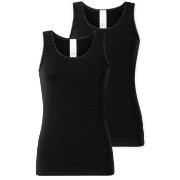 Schiesser 2P Modern Lace Top Svart bomull 44 Dame