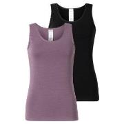 Schiesser 2P Modern Lace Top Lilla/Svart bomull 42 Dame