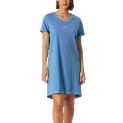 Schiesser Short Sleeve Sleepshirt Lysblå bomull 48 Dame