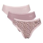 Sloggi Truser 3P GO Crush High Leg Briefs Sand/rosa bomull Small Dame