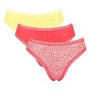 Sloggi Truser 3P GO Crush High Leg Briefs Rosa/Gul bomull Small Dame
