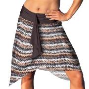 Wiki Puerto Rico Skirt Dress Brun mønstret nylon Large Dame