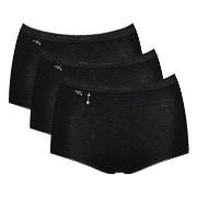 Sloggi Truser 3P Pearl Maxi Svart bomull 52 Dame