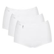 Sloggi Truser 3P Pearl Maxi Hvit bomull 42 Dame