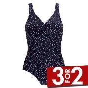 Damella Fiona Swimsuit Pattern Marine/Rød 38 Dame