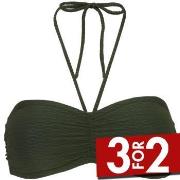 Damella Olivia Textured Padded Bikini Bra Mørkgrørnn  nylon 40 Dame