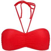 Damella Olivia Textured Padded Bikini Bra Rød nylon 48 Dame