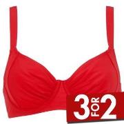 Damella Sophia Basic Underwired Bikini Bra Rød polyester F 38 Dame