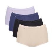 Sloggi Truser 4P Basic Plus Maxi Panty Blå/Lila bomull 44 Dame