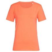 Stedman Claire Relaxed Women Crew Neck Aprikos ringspunnet bomull Smal...