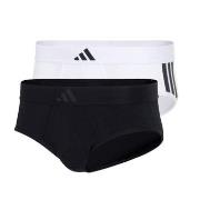 adidas 2P Active Flex Cotton 3 Stripes Low Rise Trunk Hvit/Svart bomul...