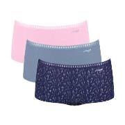 Sloggi Truser 3P GO Crush Hipster Shorts Rosa/Blå bomull Small Dame