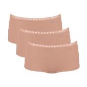 Sloggi Truser 3P GO Crush Hipster Shorts Lysbrun  bomull X-Large Dame