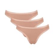 Sloggi Truser 3P GO Crush String Lysbrun  bomull Medium Dame