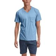 Calida Relax Streamline 1 Short Pyjamas Lysblå bomull Small Herre