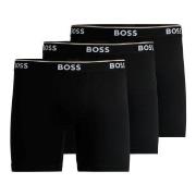 BOSS 3P Power Boxer Brief Long Svart bomull Medium Herre