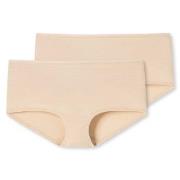 Schiesser Truser 2P 95-5 Organic Shorts Beige bomull Large Dame