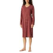 Schiesser Comfort Essentials Longsleeve Sleepshirt Rød bomull 40 Dame