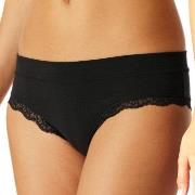 Schiesser Truser Unique Cotton Lace Brazilian Brief Svart bomull 3XL D...
