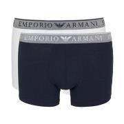 Armani Endurance Logo Boxer Brief 2P Hvit/Blå bomull X-Large Herre