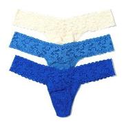 Hanky Panky Truser 3P Low Rise Lace Thong Blå/Hvit nylon One Size Dame