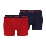 Levis 2P Repeat Logo Boxer Brief Svart/Rød bomull Medium Herre