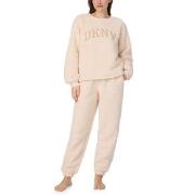 DKNY Chill In Style Top Jogger Set Beige polyester Small Dame