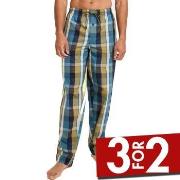 Jockey Loungewear Pant Woven Blå/Gul bomull Large Herre
