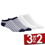 Damella Strømper 4P Ankle Socks Hvit/Marine Str 43/46 Dame