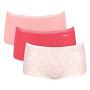 Sloggi Truser 3P GO Crush Hipster Shorts Rød/Rosa bomull X-Small Dame