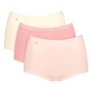 Sloggi Truser 3P Basic Plus Maxi Colored Rød/Gul bomull 52 Dame