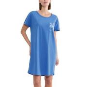 Triumph Nightdress Short Sleeve Blå bomull 36 Dame