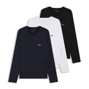 BOSS 3P Long Underwear Shirt Svart/Marine/Hvit bomull XX-Large Herre