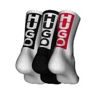 HUGO Strømper 3P Back Label Socks Rød/Svart Str 43/46