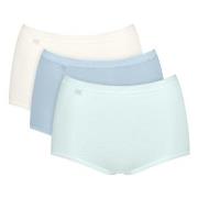 Sloggi Truser 3P Basic Plus Maxi Colored Hvit/Lysblå bomull 58 Dame
