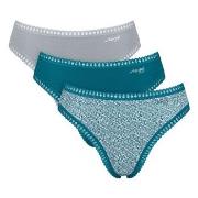 Sloggi Truser 3P GO Crush High Leg Briefs Turkis Mønster bomull Medium...