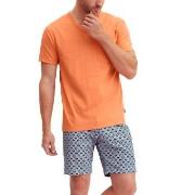 Calida Relax Imprint 4 Short Pyjamas Blå/Oransje bomull X-Large Herre